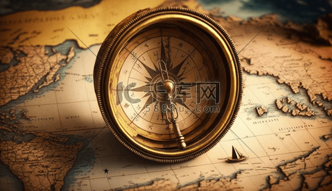 复古航海冒险工具仪器指南针