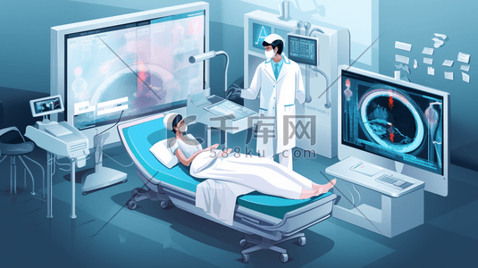 医疗手术3D医生急救治疗插画