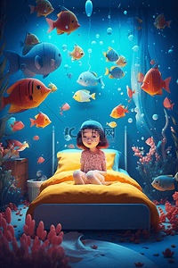 3D卡通梦幻场景梦中的海底世界