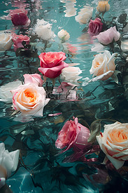 唯美高清水中花写实摄影感水下玫瑰高清壁纸