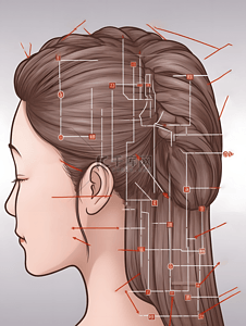 发音部位插画图片_人体注释头部位简洁标注中医美容插画