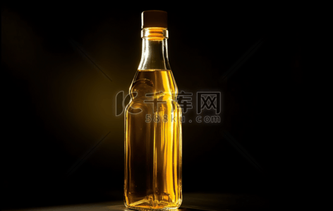 食用油插画图片_玻璃瓶装植物食用油摄影