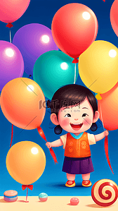 儿童节糖果气球儿童