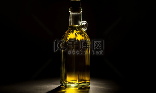 玻璃瓶装植物食用油摄影