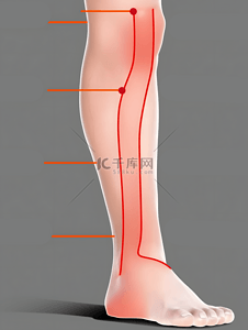 人体注释腿部简洁标注中医美容插画