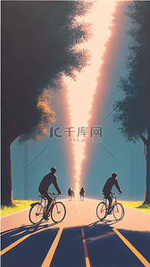 路上骑自行车骑行风景