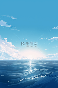 海浪插画图片_创意水彩海浪海洋插图