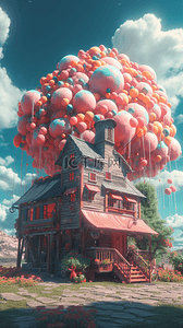 快乐的童话气球城堡
