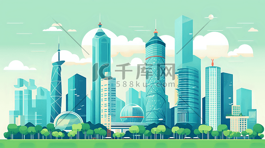 深圳插画图片_深圳城市建筑插画