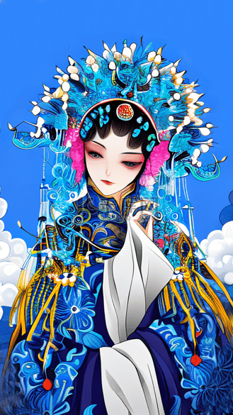 京剧花旦写实人物动图gif下载高清gif插画国风插画戏曲人物下载原图