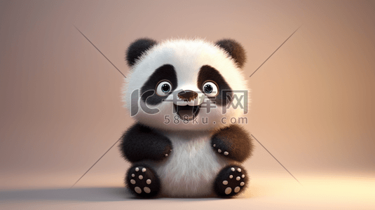 可爱卡通动物插画图片_可爱卡通动物CG插画熊猫