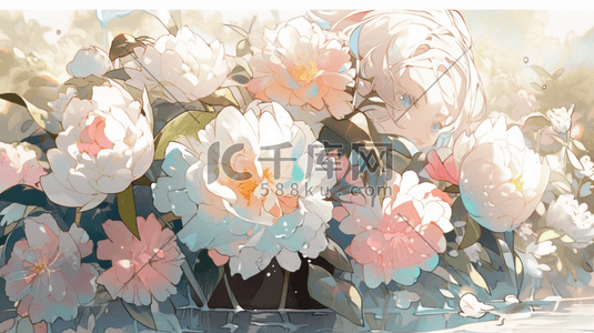 玫瑰手绘插画图片_玫瑰手绘水彩花卉数字艺术插画