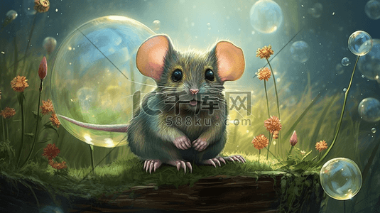 鼠年快乐插画图片_奇幻鼠鼠数字艺术插画