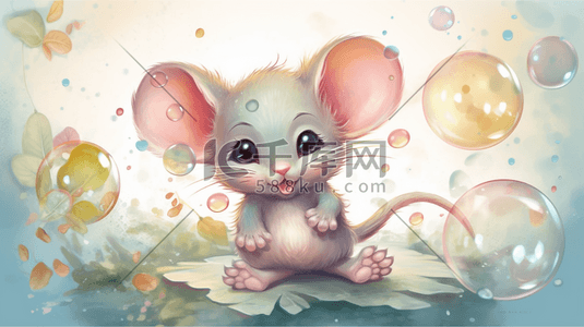 小鼠插画图片_可爱小鼠儿插数字艺术插画