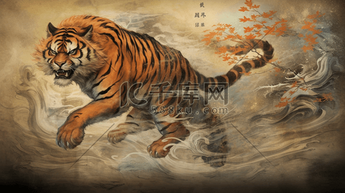 中国十二生肖老虎