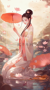 诗词插画图片_中国风诗词里的古代仕女