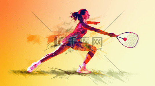 比赛开幕式插画图片_彩色扁平化羽毛球比赛体育插画