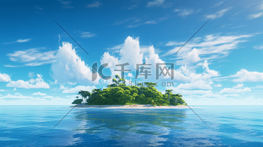 夏季清爽插画图片_夏天夏季海岛风景