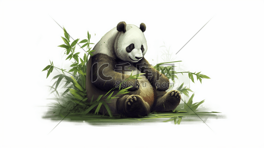可爱中国大熊猫插画