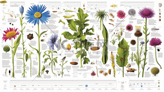 蓝色水果手绘插画图片_植物科普科学展示手绘插图蓝色