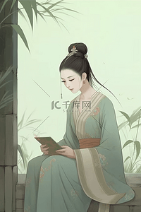 中国古代仕女插画图片_中国风诗词里的古代仕女