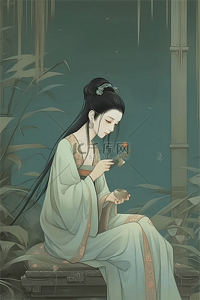 古诗诗词插画图片_中国风诗词里的古代仕女