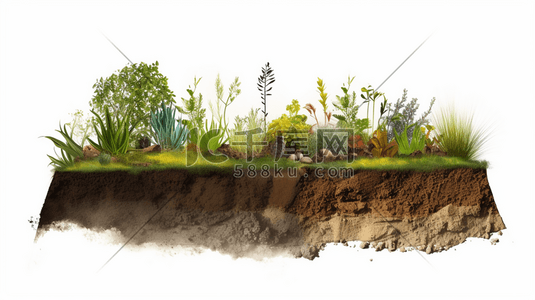 植物泥土自然插画