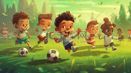 体育运动足球对抗插画