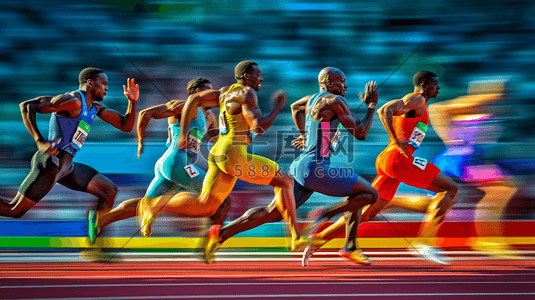 赛跑的人插画图片_体育运动奥运会田径赛跑偏写实插画