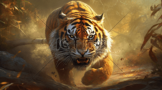老虎的精神艺术绘画
