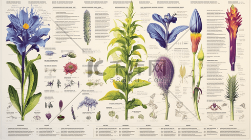 植物科普科学展示手绘插图
