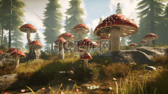 动漫风巨型蘑菇