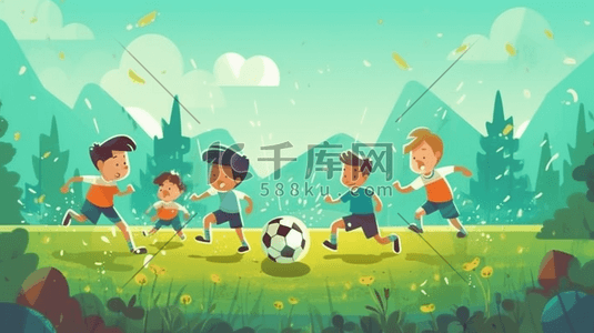 体育运动竞技插画图片_体育运动足球对抗插画