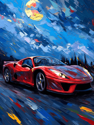 油画汽车图片_油画汽车素材-油画汽车图片大全-千库网