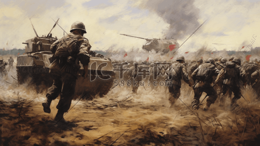 军事游戏插画图片_现代战争背景的游戏