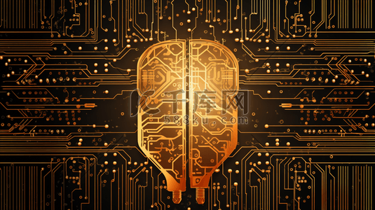 科技大脑大脑插画图片_大脑与电路板纹理