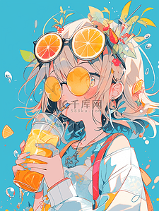 夏日多巴胺配色商业插画时尚女孩