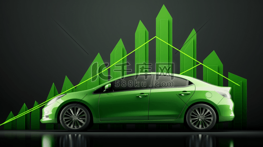 一半的价格插画图片_新能源汽车绿色低碳
