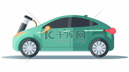 新能源汽车环保插画图片_新能源汽车绿色低碳