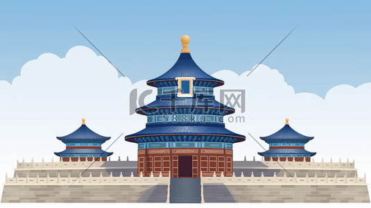 明代皇帝插画图片_中国北京天坛天地坛