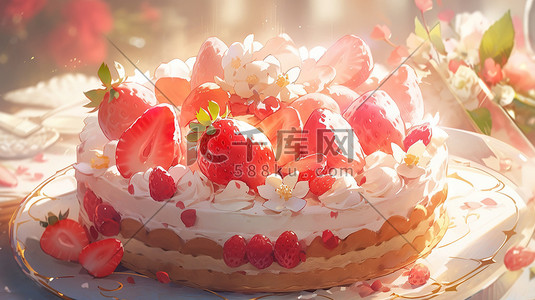 美味的草莓蛋糕甜品美食18