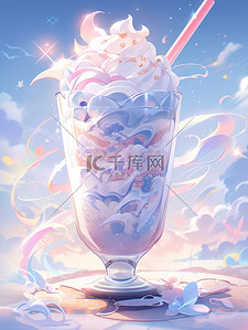 芋头插画图片_美食冰芋头奶昔夏天冰冻奶茶15