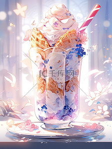 芋头插画图片_美食冰芋头奶昔夏天冰冻奶茶14