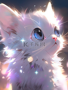 炫彩可爱插画图片_发光炫彩的可爱小猫宠物猫插画6