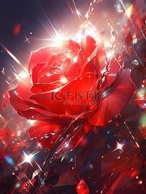 红玫瑰美丽花朵炫彩发光梦幻12