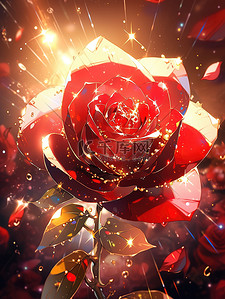 红玫瑰美丽花朵炫彩发光梦幻15