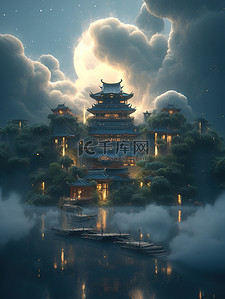 谱壮丽篇章插画图片_壮丽的宫殿云顶天宫中国宫殿11