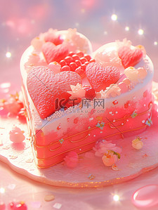型插画图片_可爱的心型蛋糕粉色少女心15