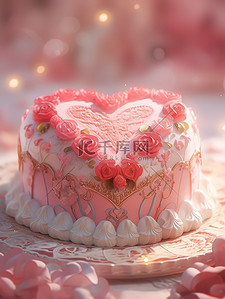 可爱的心型蛋糕粉色少女心7