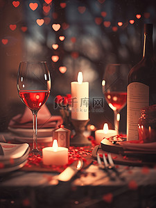 浪漫的情人节晚餐红酒和烛光19
